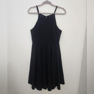 Lulu's Little Black A-Line Sleeveless Skater Dress Size L